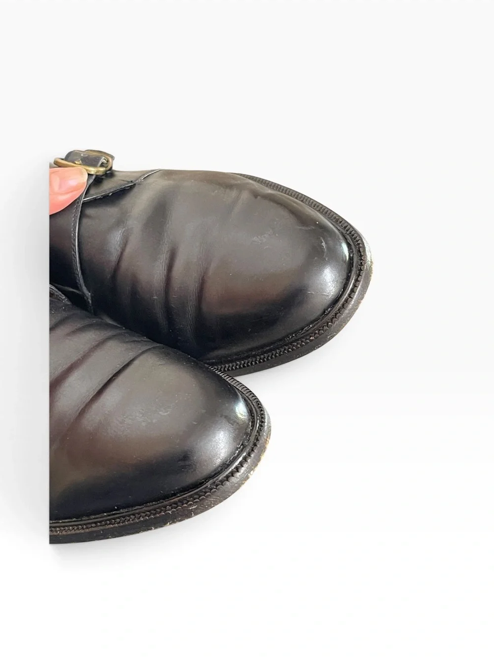 Salvatore Ferragamo Vintage Mens Black Leather Single Monk Strap Dress Shoes 10D